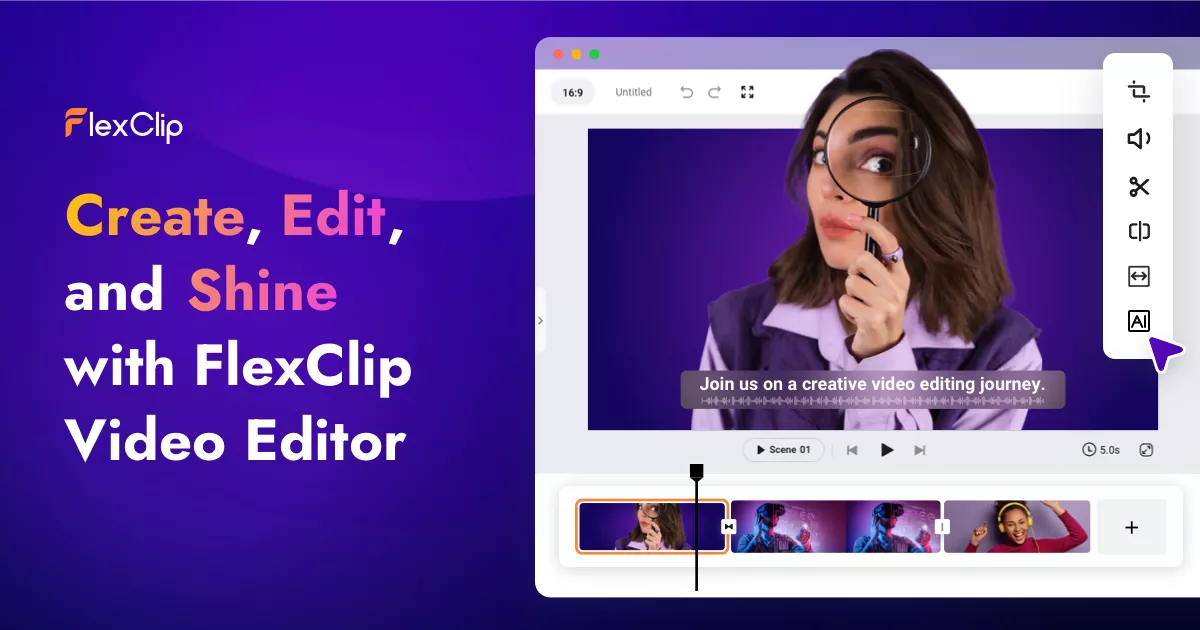 FlexClip is a free online video editor and video maker that you can use to create videos with text, music, animations, and more effects. No video editing skills required.