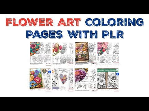 Flower Art Coloring Pages with Full PLR License Review   Unlock 800+ Beautiful Flower Art Coloring P