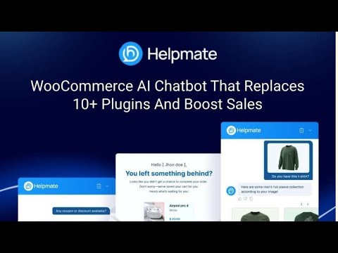 Helpmate AI Chatbot for WooCommerce — 24/7 Live Chat, Image Search & Cart Recovery