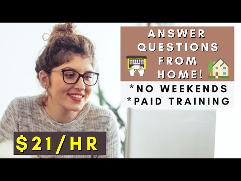 ANSWER QUESTIONS FROM HOME | NO WEEKENDS | REMOTE WORK FROM HOME JOBS 2025