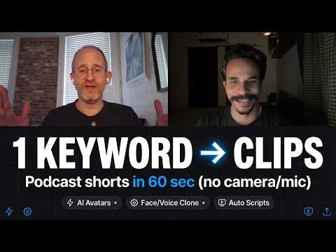 Turn 1 Keyword Into Podcast Clips in 60 Sec (No Camera/Mic)